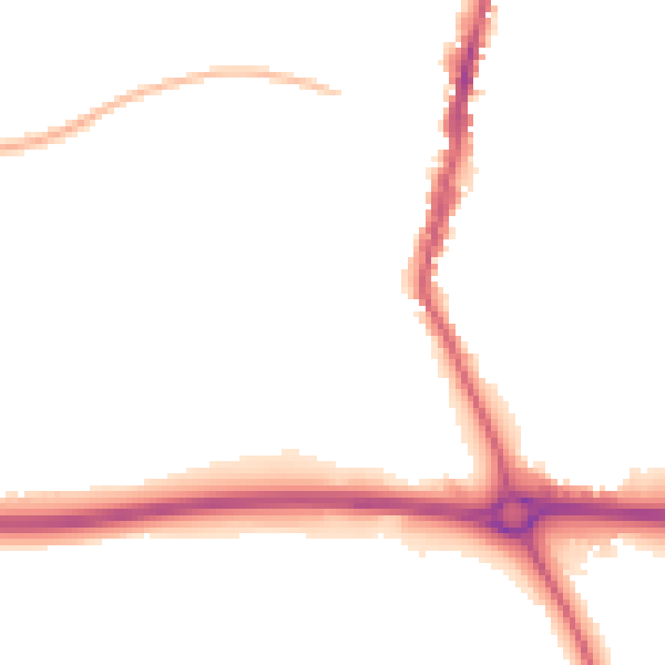 Night-time road noise heatmap for LE17 4DE