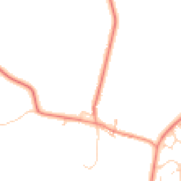 Daytime road noise heatmap for LE17 4DG