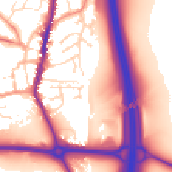 Daytime road noise heatmap for LE17 4FJ