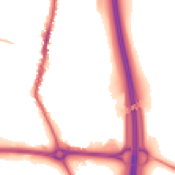 Night-time road noise heatmap for LE17 4FJ