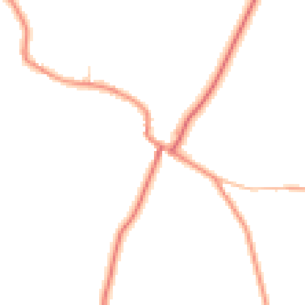 Daytime road noise heatmap for LE17 5EQ