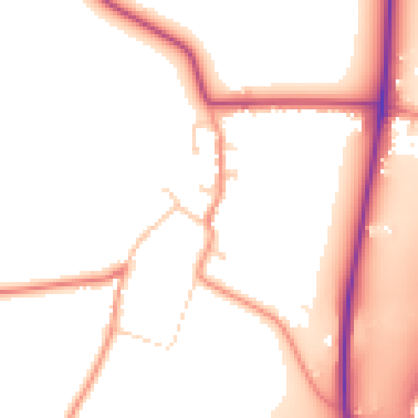 Daytime road noise heatmap for LE17 5JH