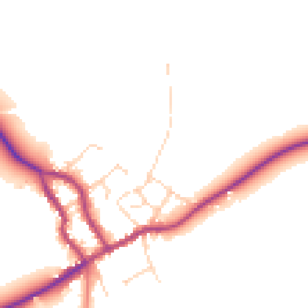 Daytime road noise heatmap for LE17 6FD