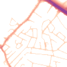 Daytime road noise heatmap for LE3 8BA