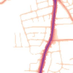 Daytime road noise heatmap for LE4 3AZ