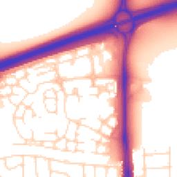 Daytime road noise heatmap for LE4 3NB