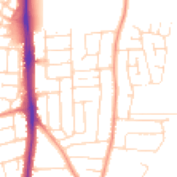 Daytime road noise heatmap for LE4 4HP