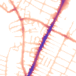 Daytime road noise heatmap for LE4 5DB