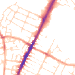 Daytime road noise heatmap for LE4 7AN