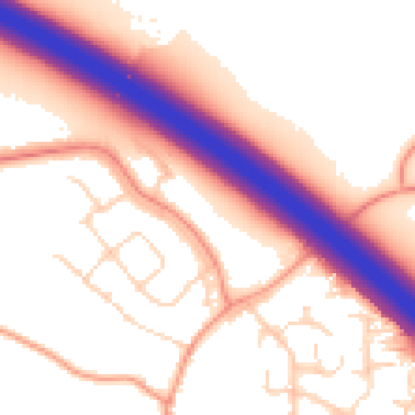 Daytime road noise heatmap for LE6 0PN