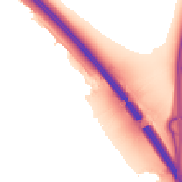 Night-time road noise heatmap for LE6 0SD