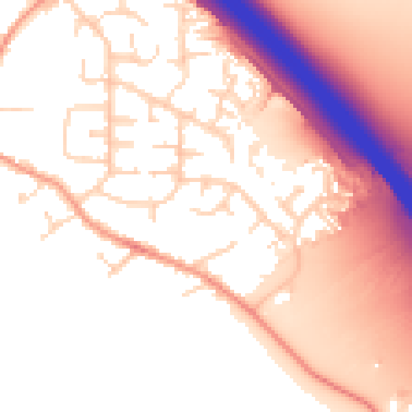 Daytime road noise heatmap for LE6 0XB