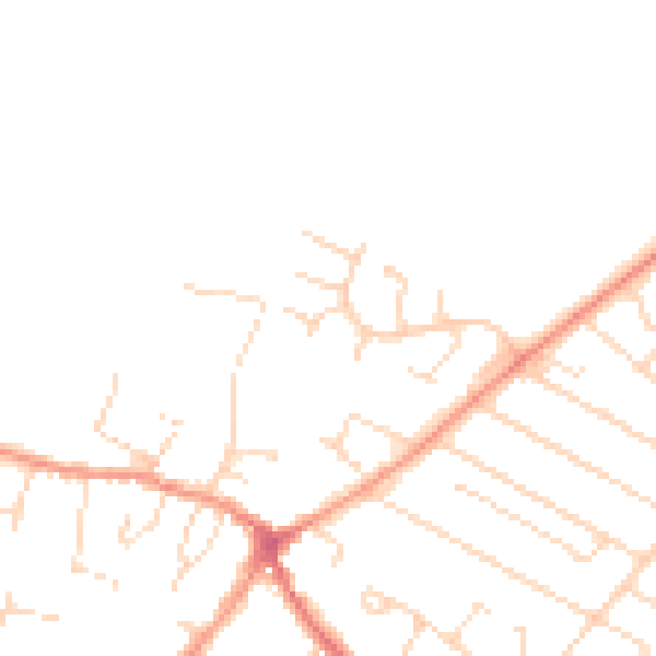 Daytime road noise heatmap for LE7 1LS