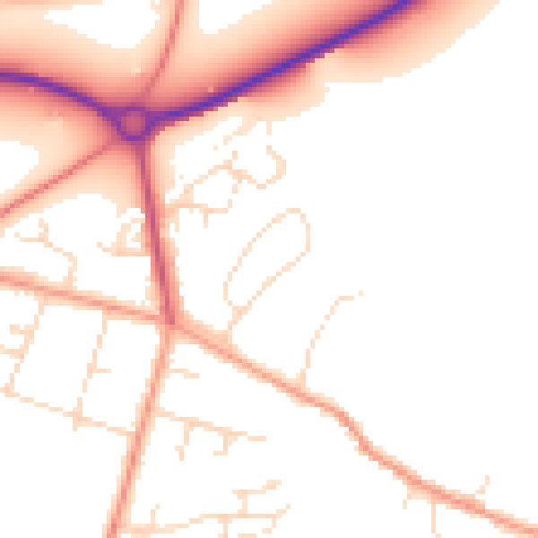 Daytime road noise heatmap for LE7 3DL
