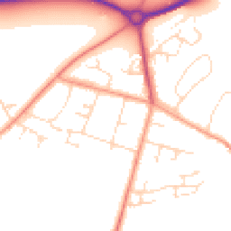 Daytime road noise heatmap for LE7 3FS