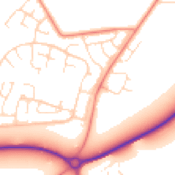 Daytime road noise heatmap for LE7 3QQ