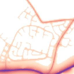 Daytime road noise heatmap for LE7 3XQ