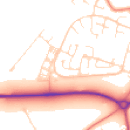 Daytime road noise heatmap for LE7 3ZS