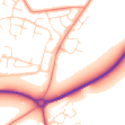 Daytime road noise heatmap for LE7 4YW