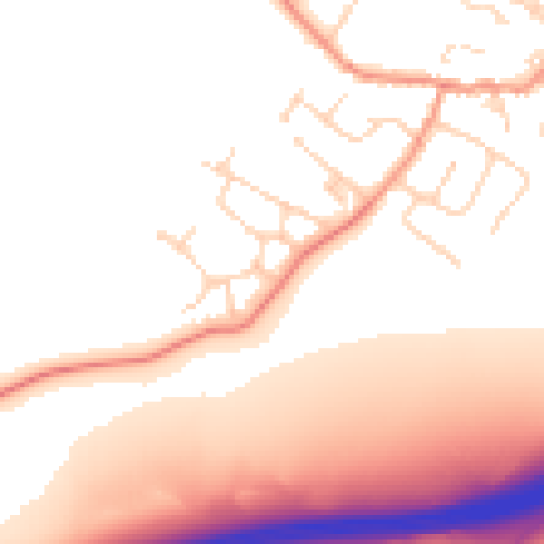 Daytime road noise heatmap for LE7 7HY