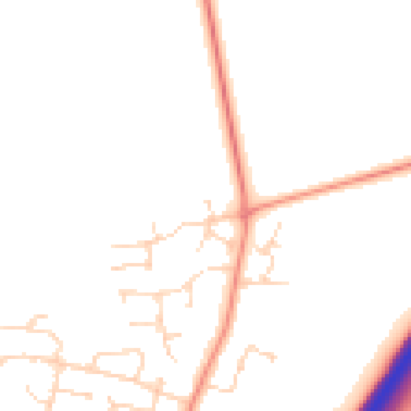 Daytime road noise heatmap for LE7 7US