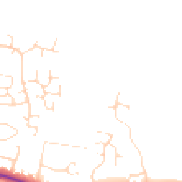 Daytime road noise heatmap for LE7 9LU