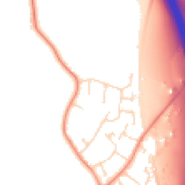 Daytime road noise heatmap for LE9 1SB