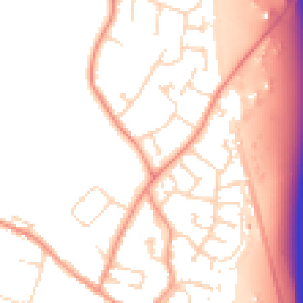 Daytime road noise heatmap for LE9 1SS