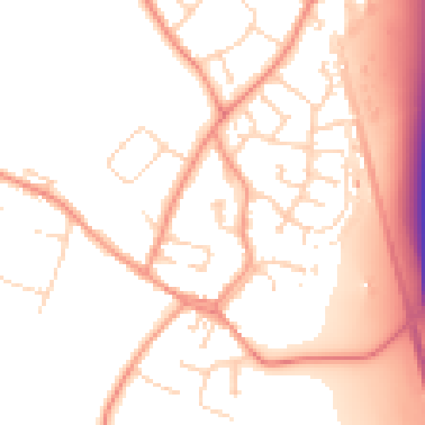 Daytime road noise heatmap for LE9 1TT