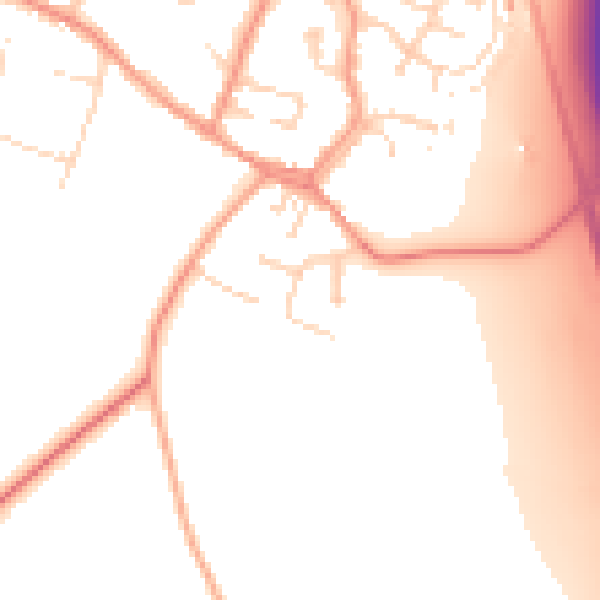 Daytime road noise heatmap for LE9 1TU