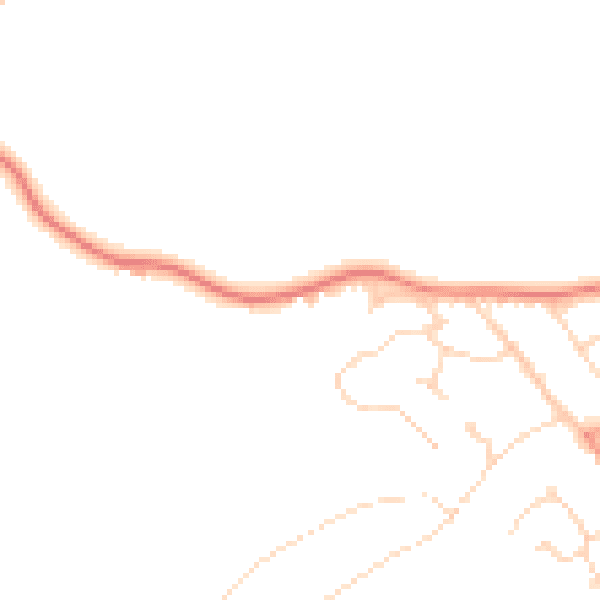 Daytime road noise heatmap for LE9 2BE