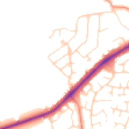 Daytime road noise heatmap for LE9 2HU
