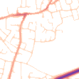 Daytime road noise heatmap for LE9 7GR