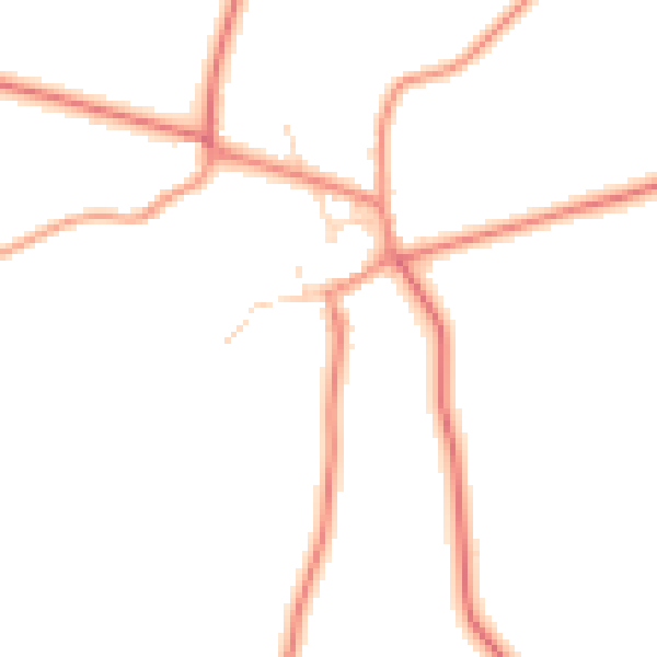 Daytime road noise heatmap for LE9 7QA