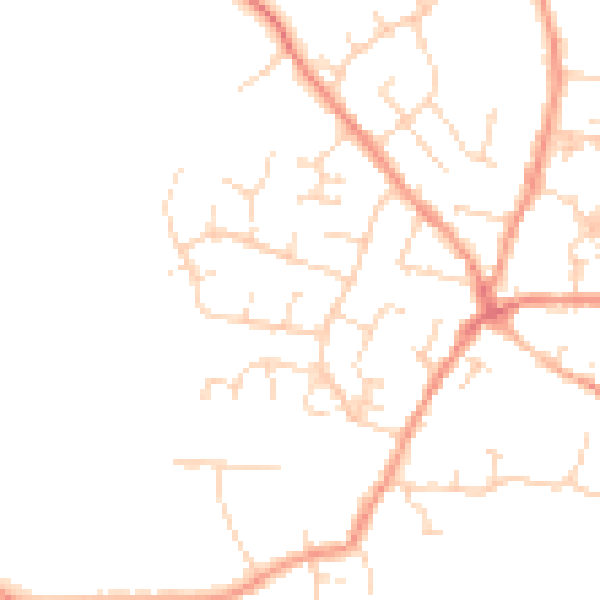 Daytime road noise heatmap for LE9 8HQ