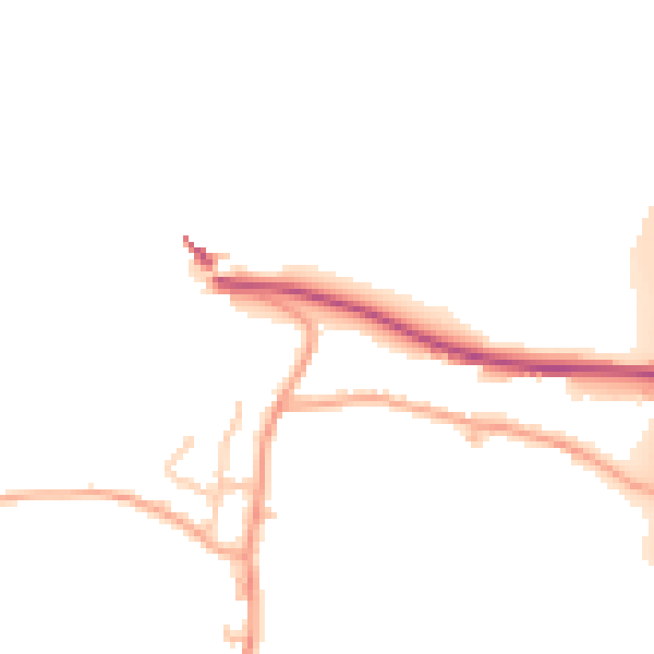 Daytime road noise heatmap for LL14 5BY