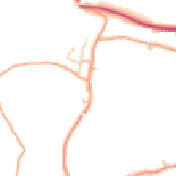 Daytime road noise heatmap for LL14 5EA