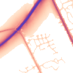Daytime road noise heatmap for LN1 1AR