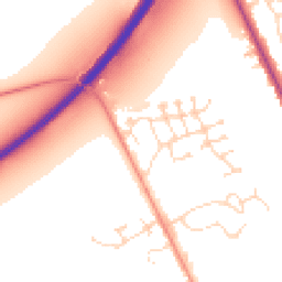 Daytime road noise heatmap for LN1 1AT
