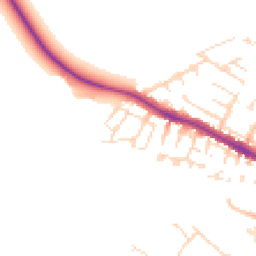 Daytime road noise heatmap for LN1 1AY