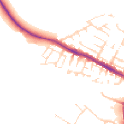 Daytime road noise heatmap for LN1 1AZ