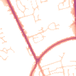 Daytime road noise heatmap for LN1 3UE