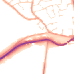 Daytime road noise heatmap for LN1 4AU