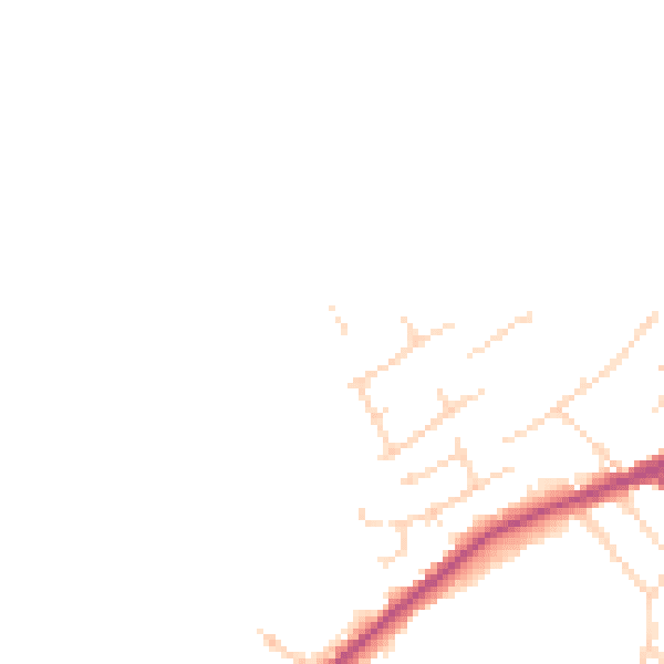 Daytime road noise heatmap for LN13 0BG