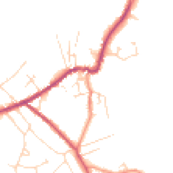 Daytime road noise heatmap for LN13 9AE