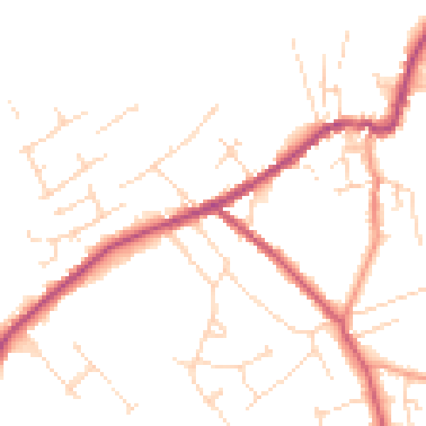 Daytime road noise heatmap for LN13 9BT