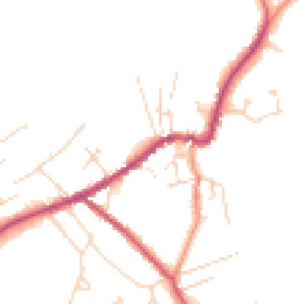 Daytime road noise heatmap for LN13 9DG