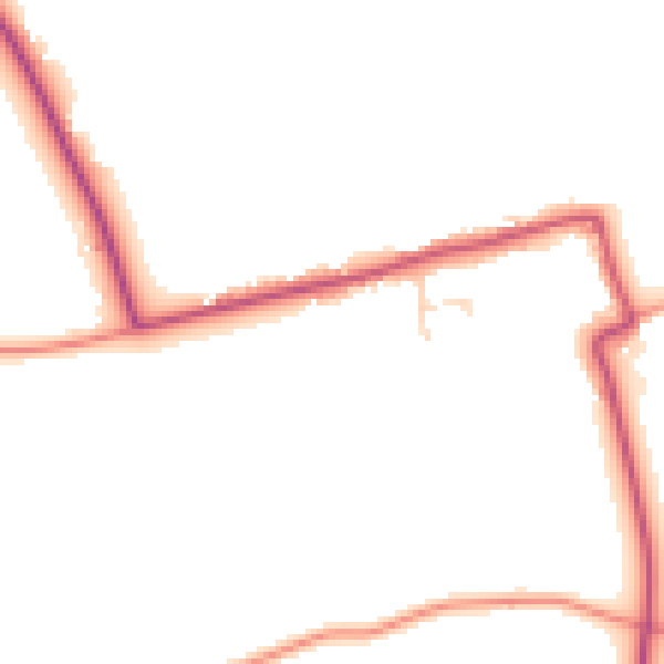 Daytime road noise heatmap for LN13 9NE