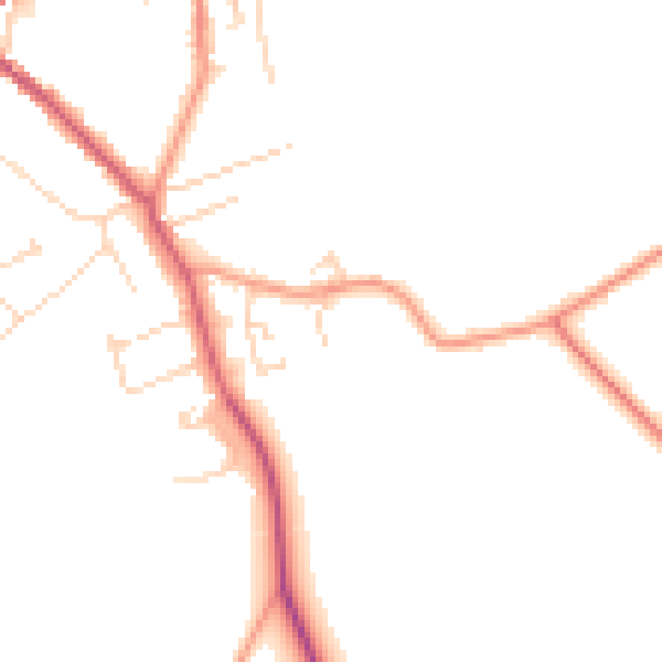 Daytime road noise heatmap for LN13 9PD