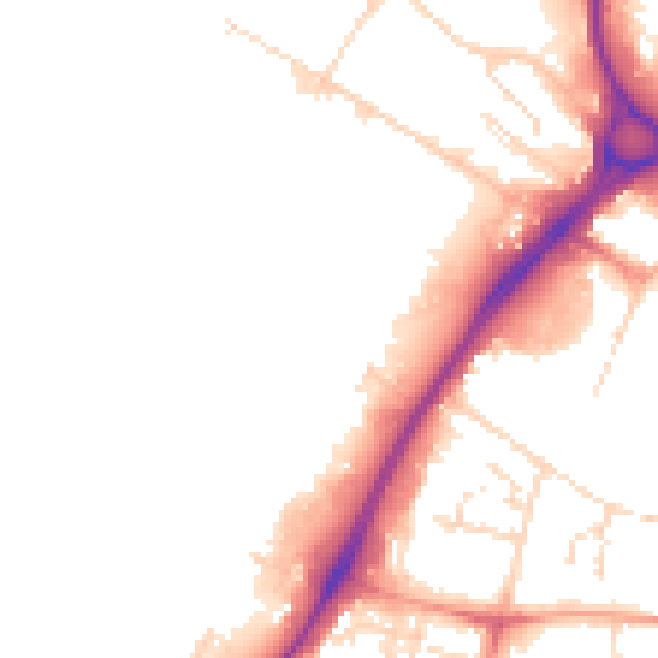 Daytime road noise heatmap for LN6 7GU